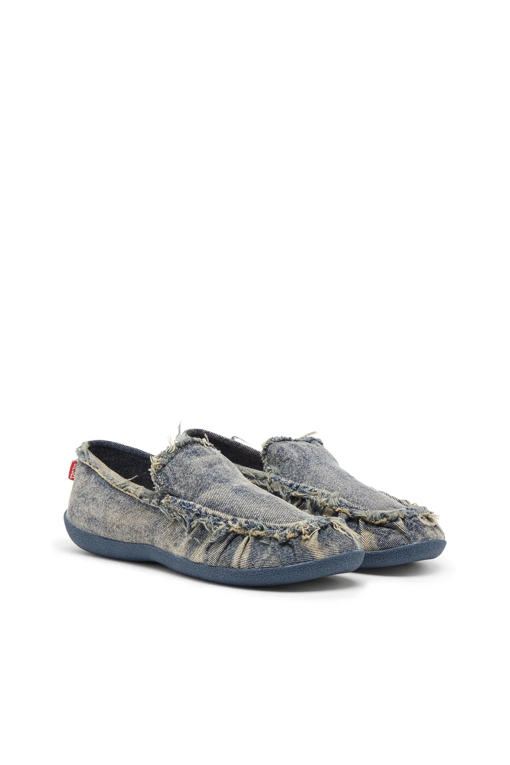 D-Shock Moc Frayed Denim Loafers
