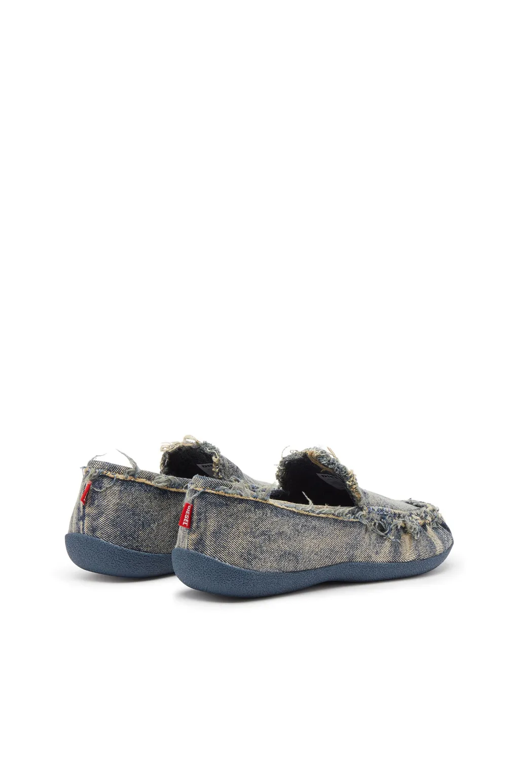 D-Shock Moc Frayed Denim Loafers