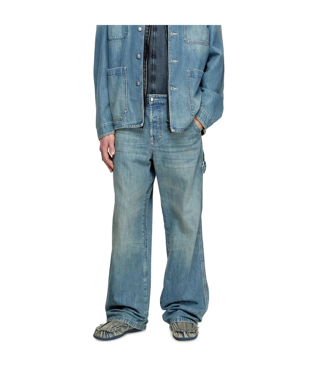 D-Shock Moc Frayed Denim Loafers
