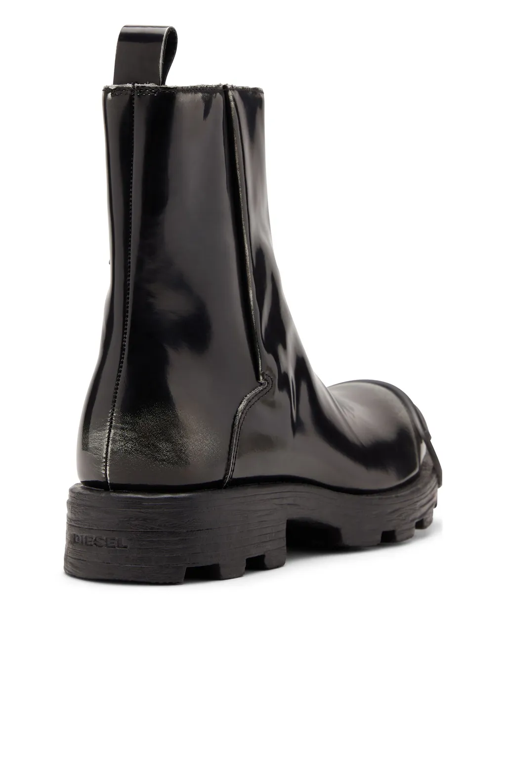Zip-Detail Oval-Plaque Boots