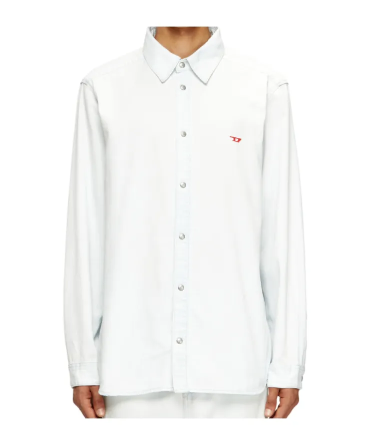 D-Simply Logo-Embroidered Cotton Shirt