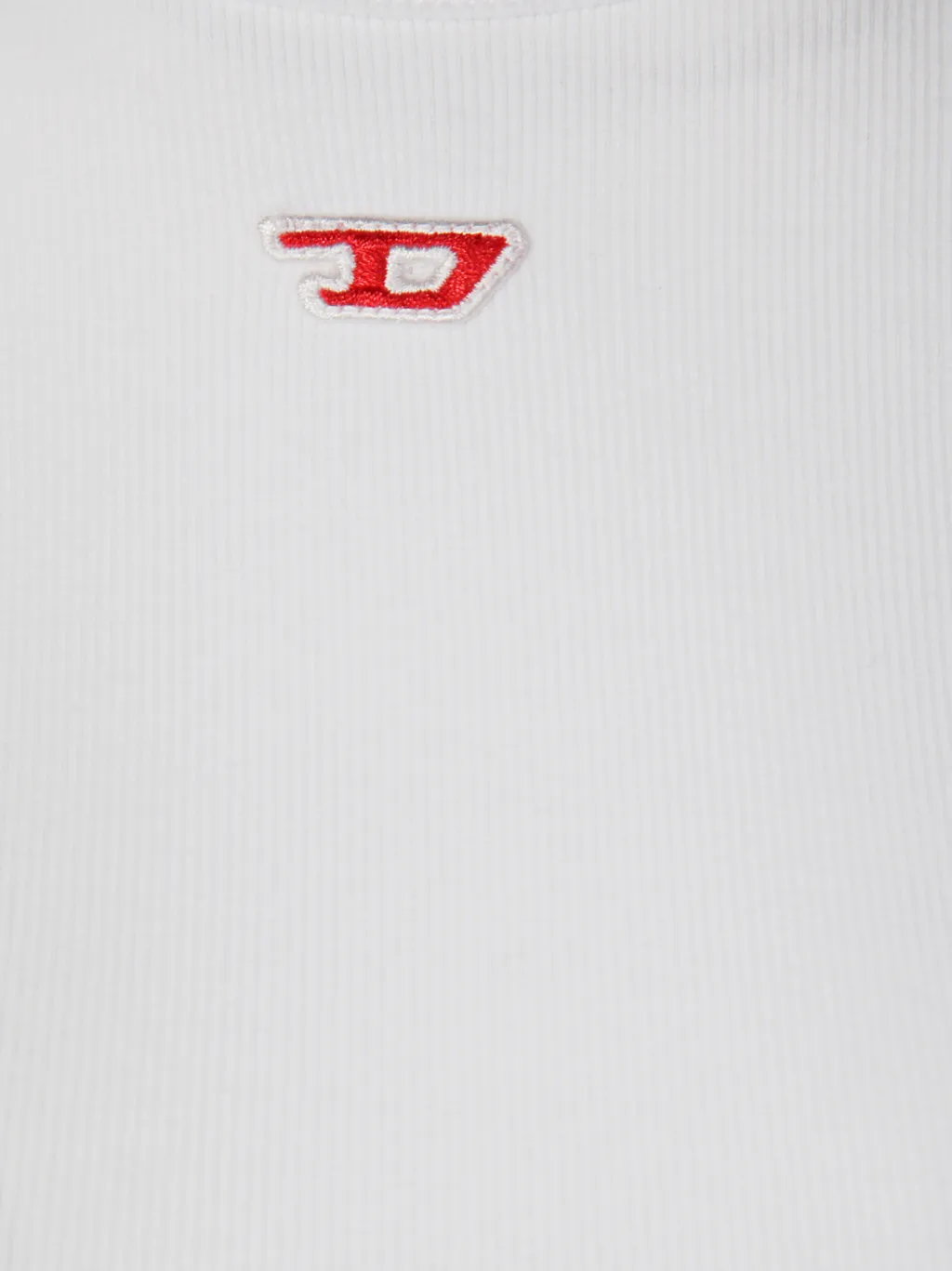Logo Embroidered Tied-Waist Ribbed Top