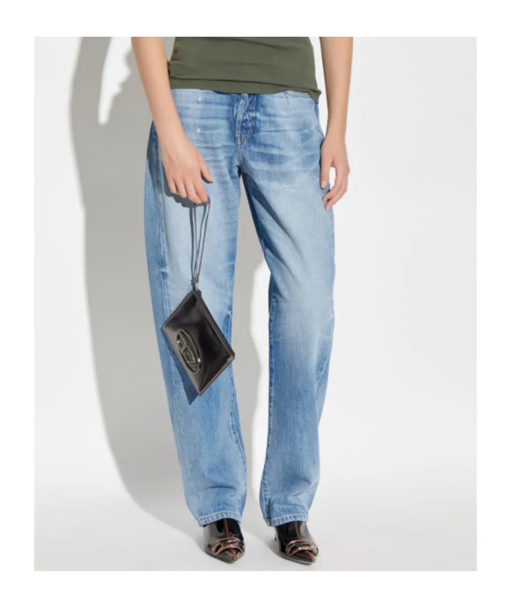 Distressed Light-Wash Jeans