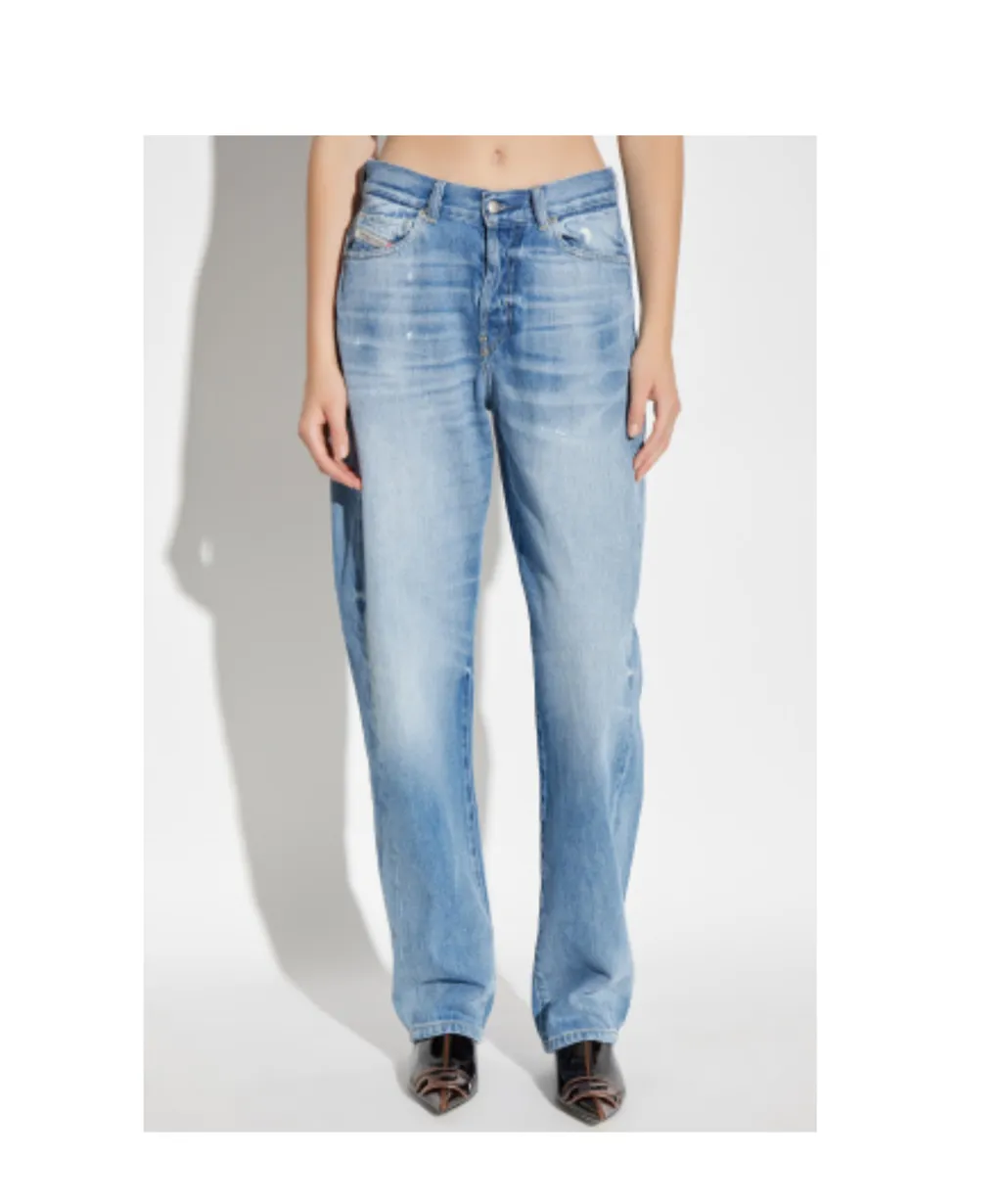 Distressed Light-Wash Jeans