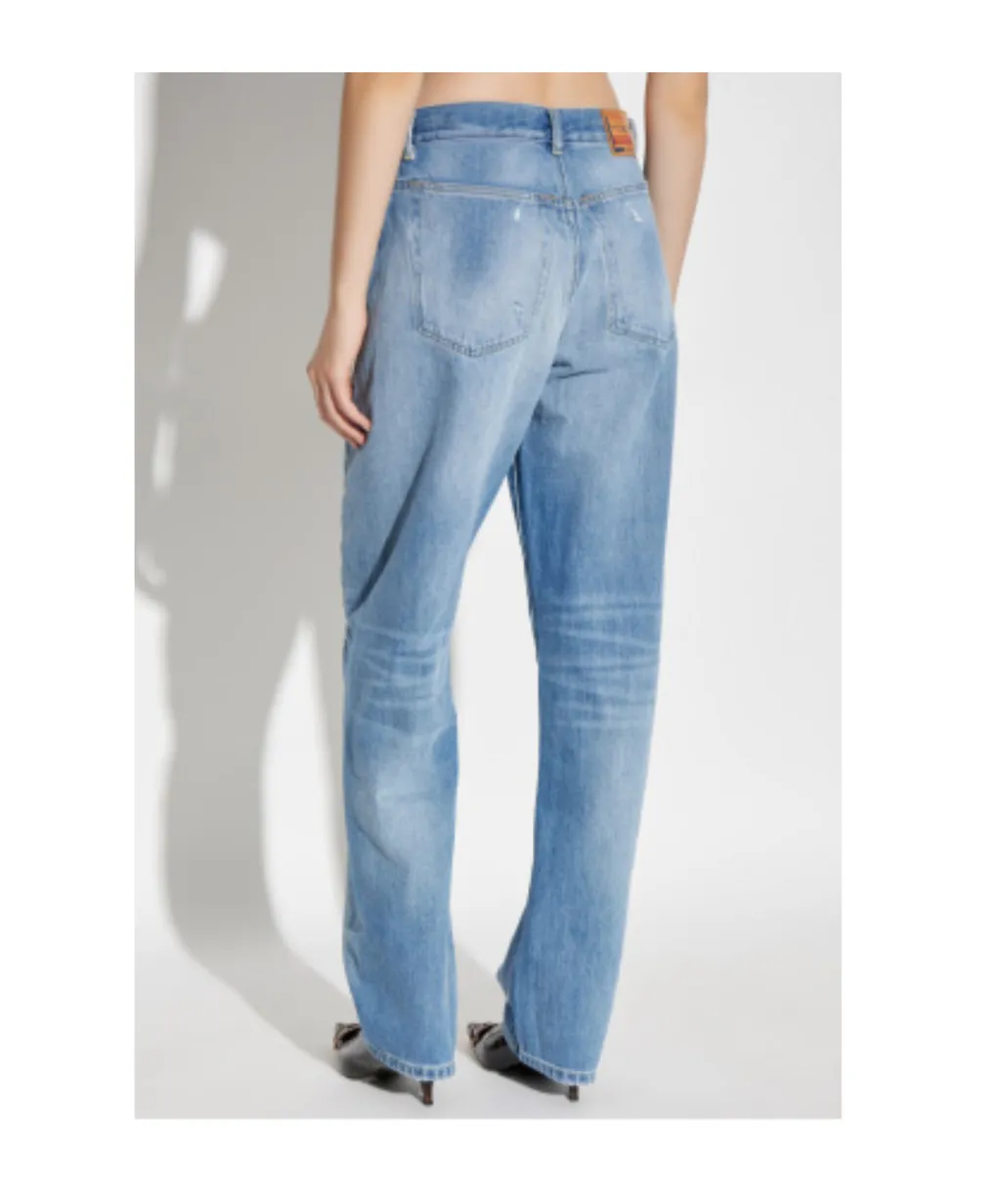 Distressed Light-Wash Jeans