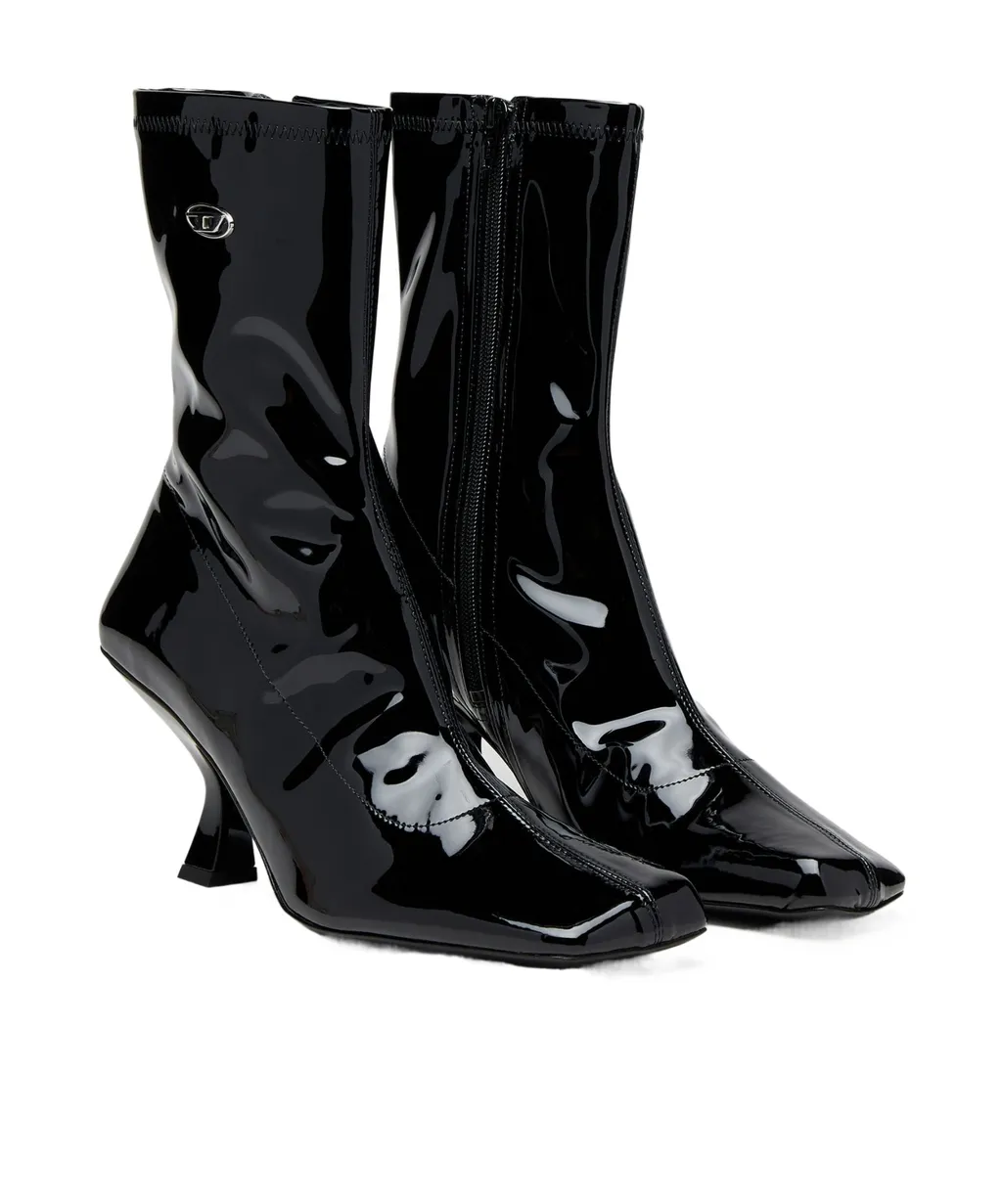 75Mm Amber Logo-Plaque Ankle Boots