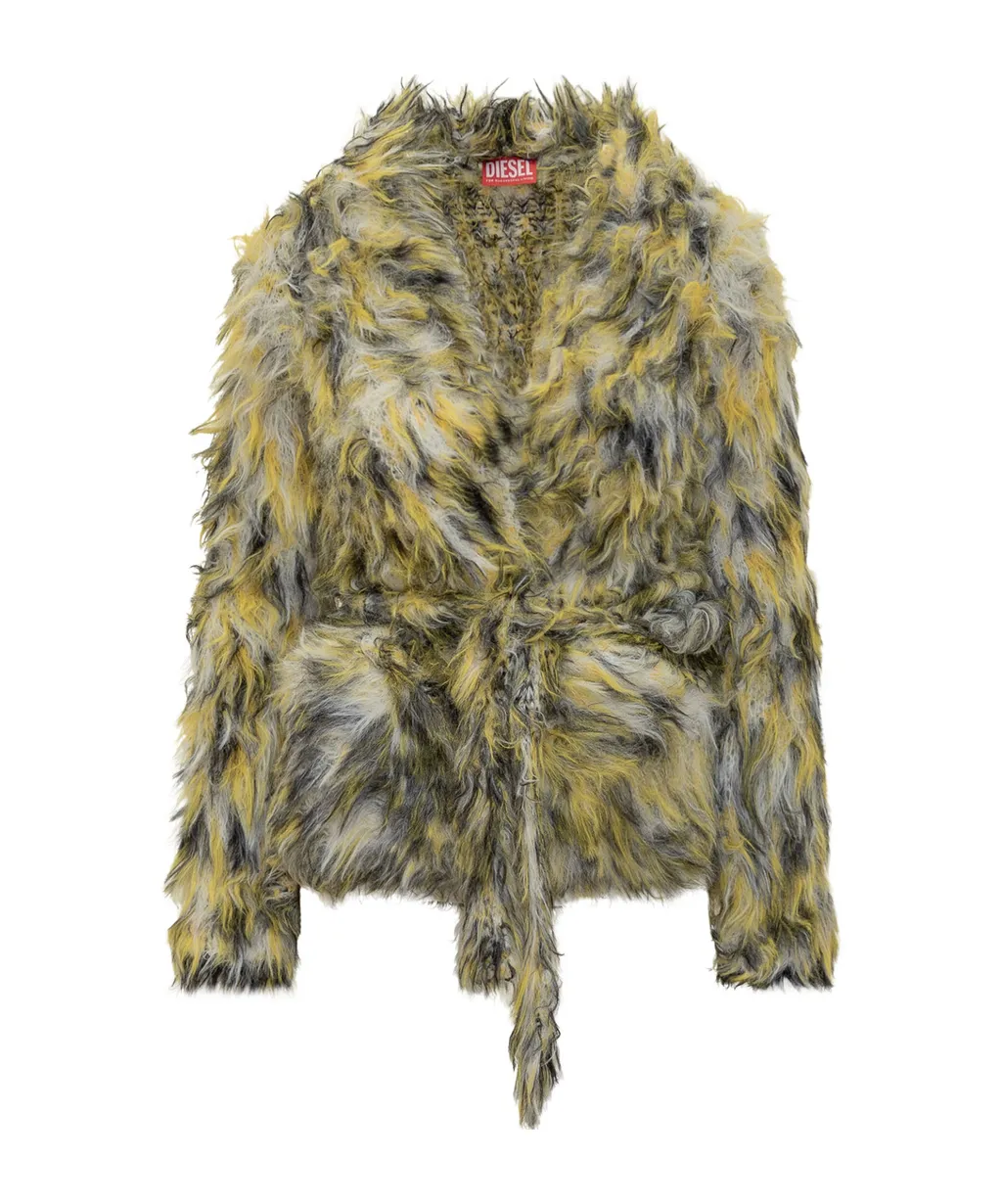M-Annaine Open-Front Fluffy Knit Cardigan