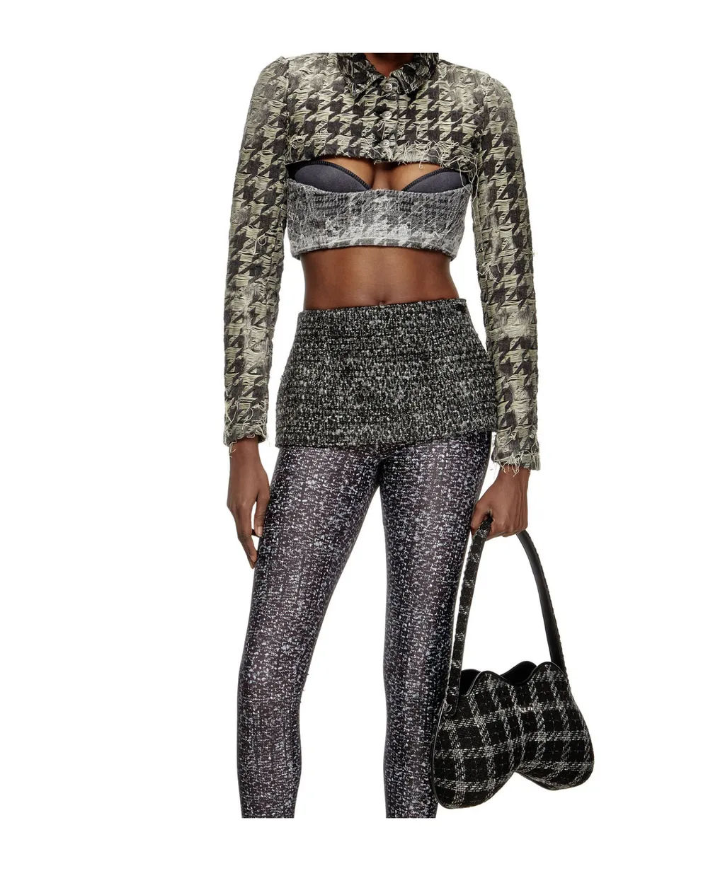Shrug In Houndstooth-Weave Denim