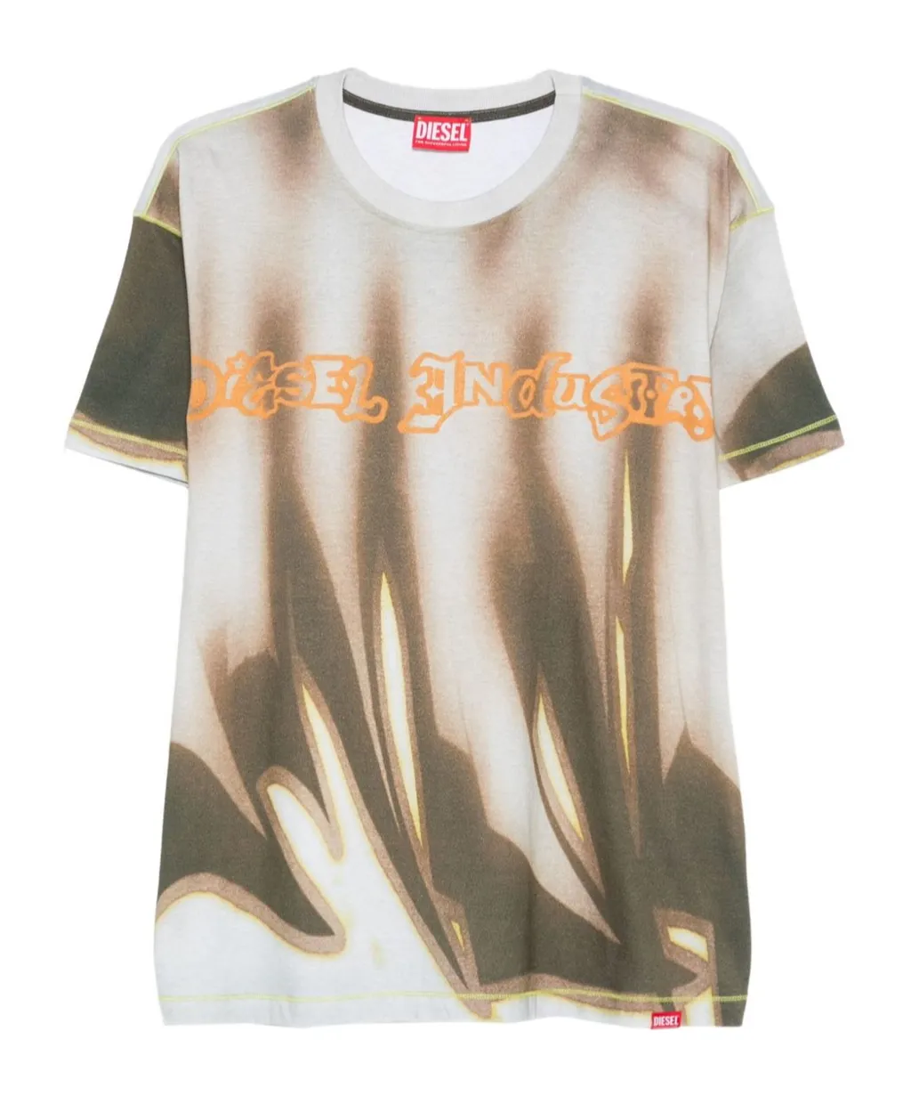 Flame-Print Graphic T-Shirt