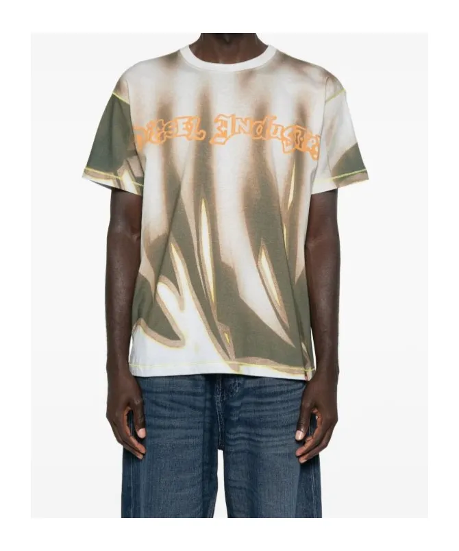 Flame-Print Graphic T-Shirt