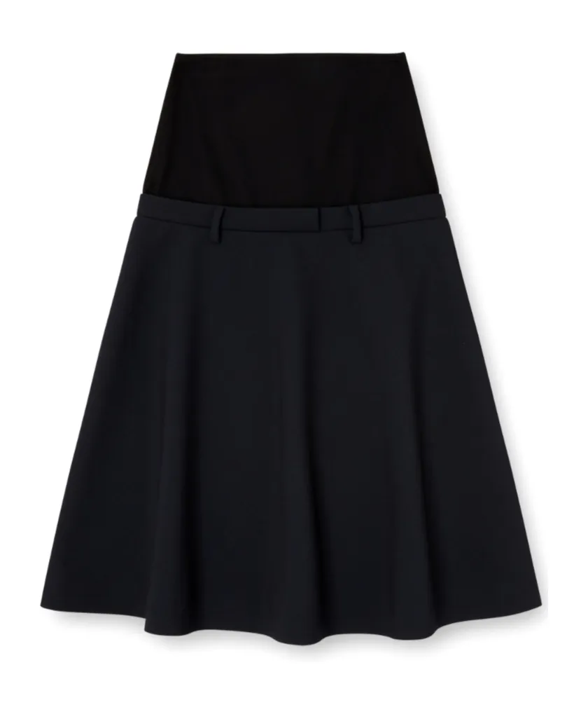 Drop-Waist Flared Skirt
