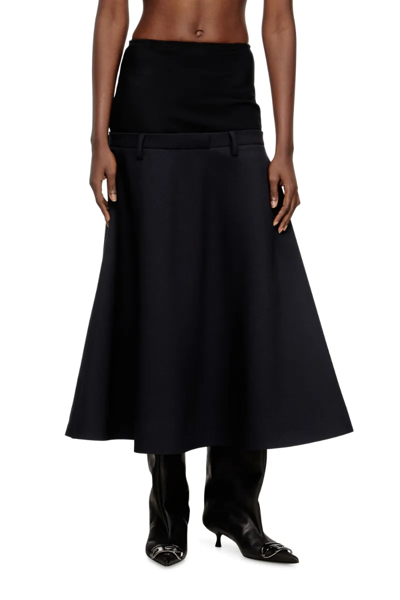 Drop-Waist Flared Skirt