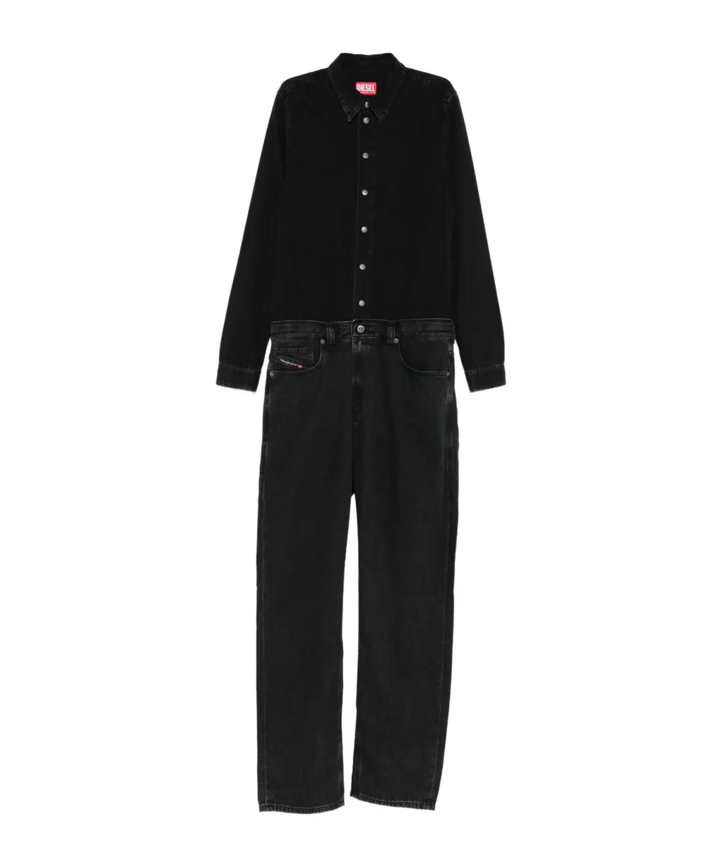 Button-Fastening Jumpsuit