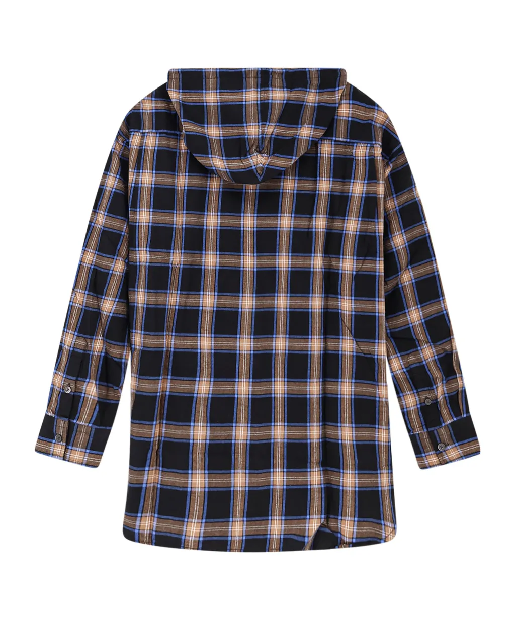 S-Dewny-Hood-Ajfi Hooded Checked Shirt