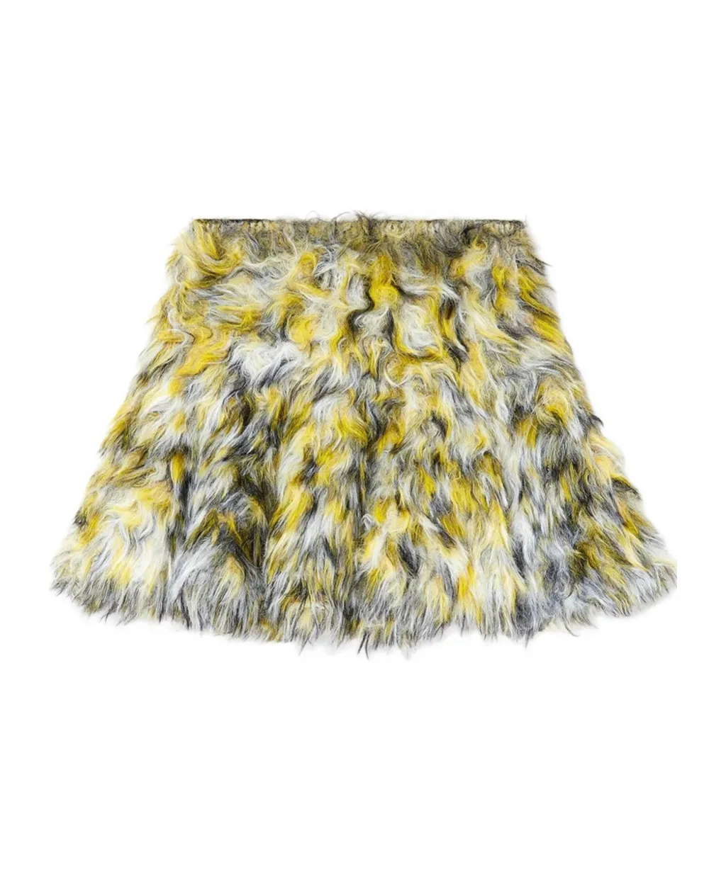 Fluffy Jacquard Knit Mini Skirt