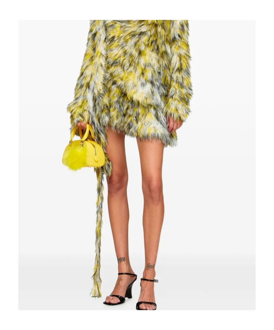 Fluffy Jacquard Knit Mini Skirt