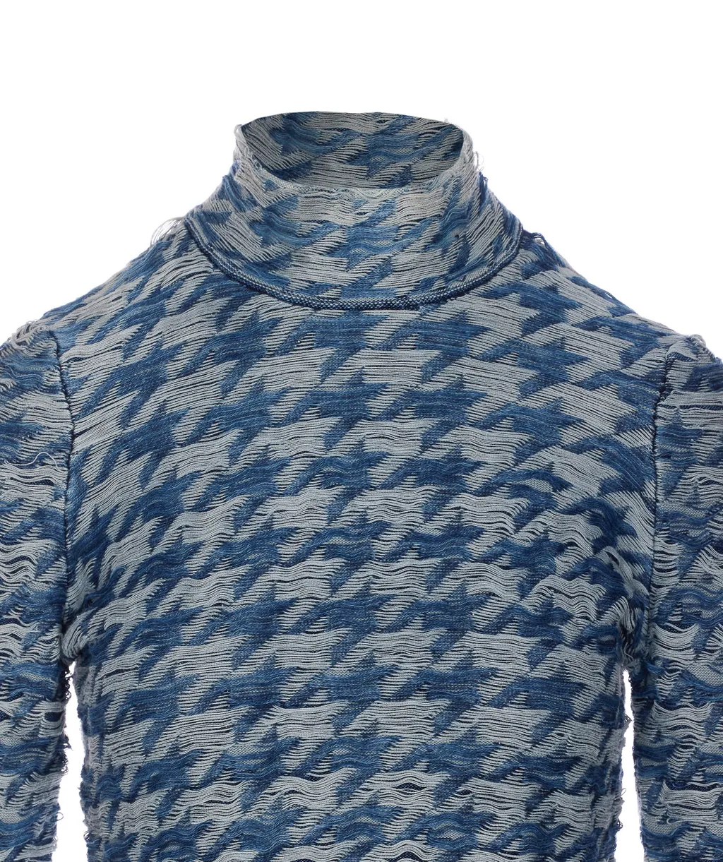 Turtleneck Wave-Pattern Sweater