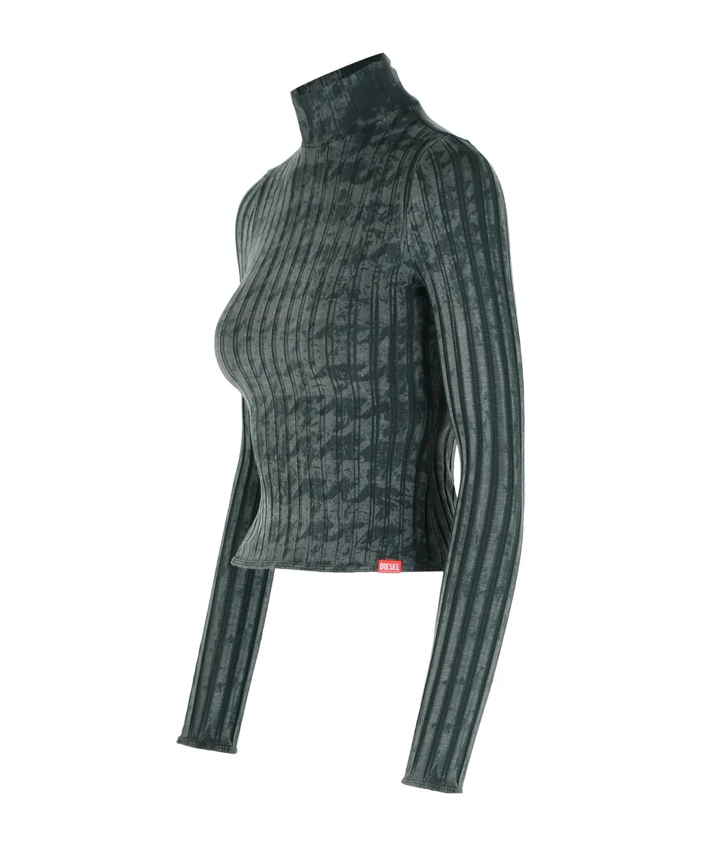 Ribbed High-Neck Top