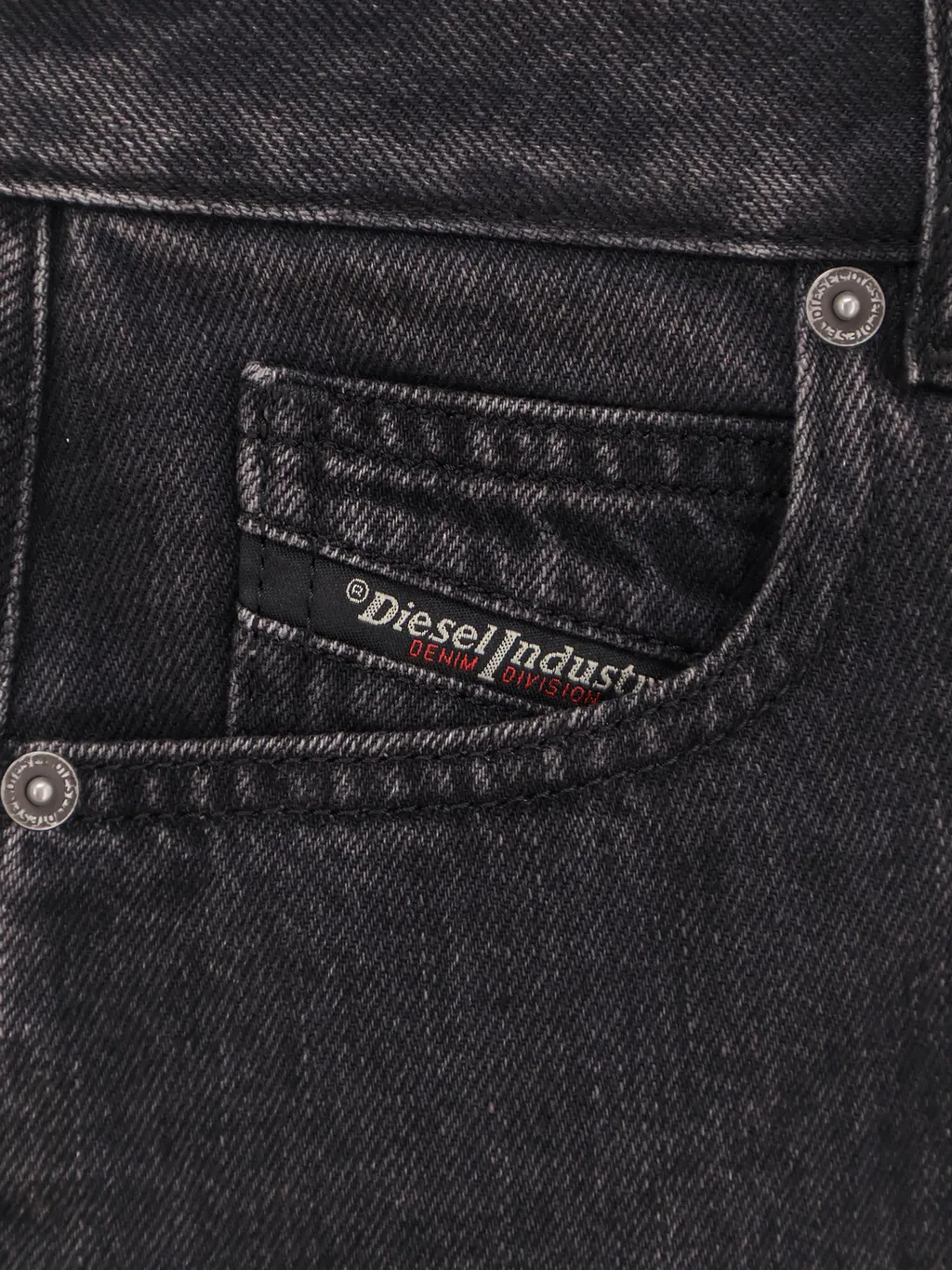Button-Front Denim Mini Skirt
