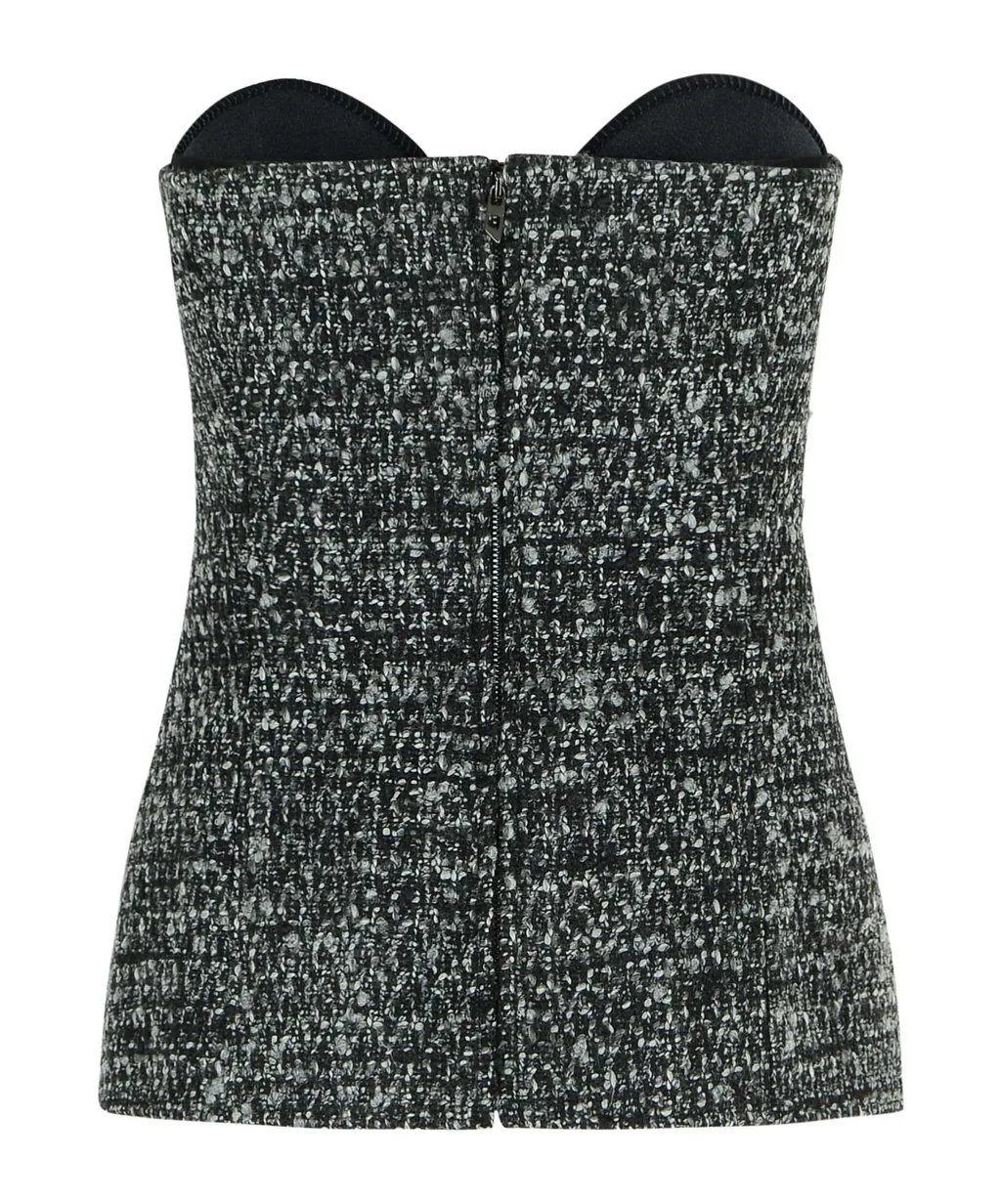 Sweetheart Tweed Top