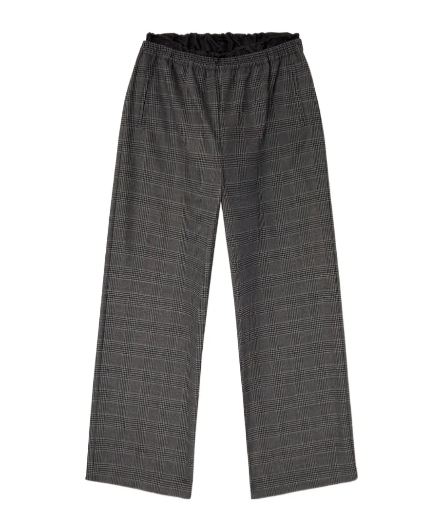 Checked Straight Trousers