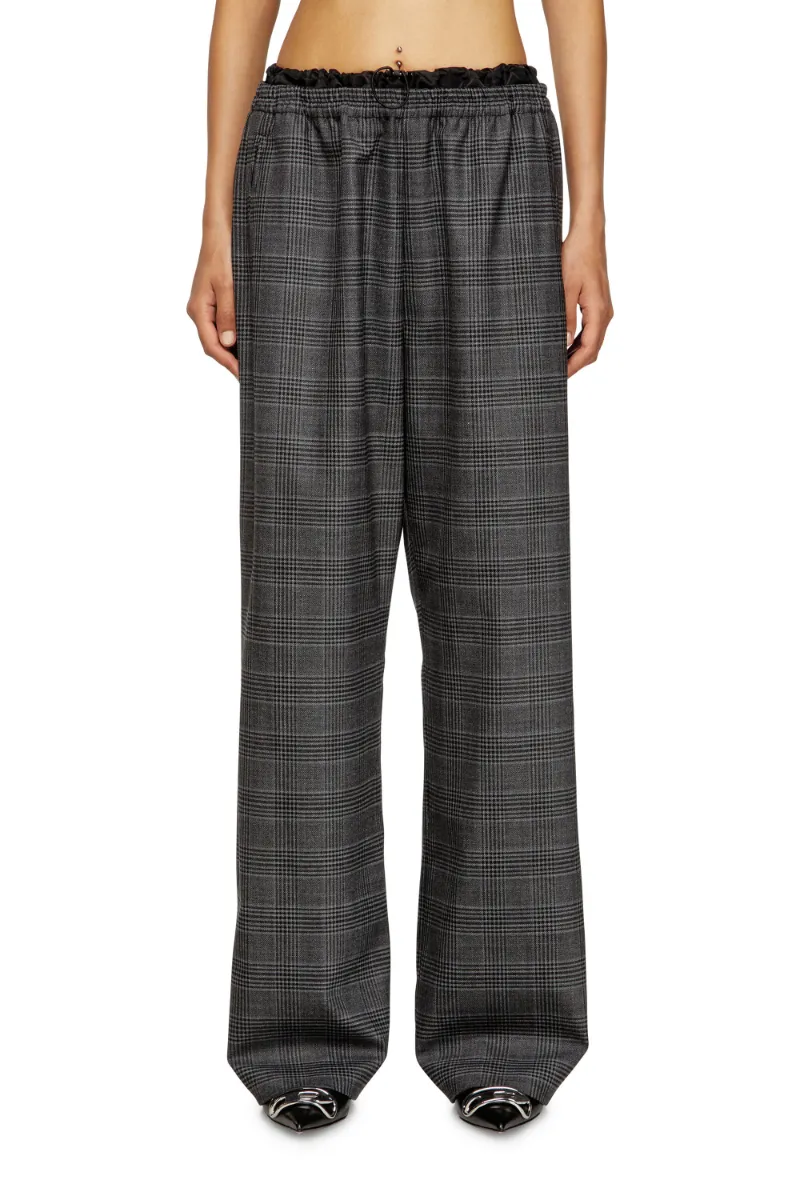 Checked Straight Trousers