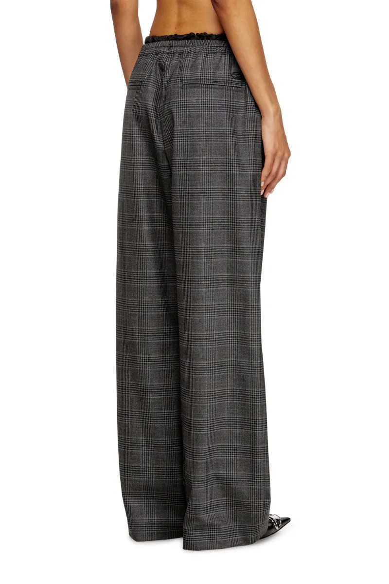 Checked Straight Trousers