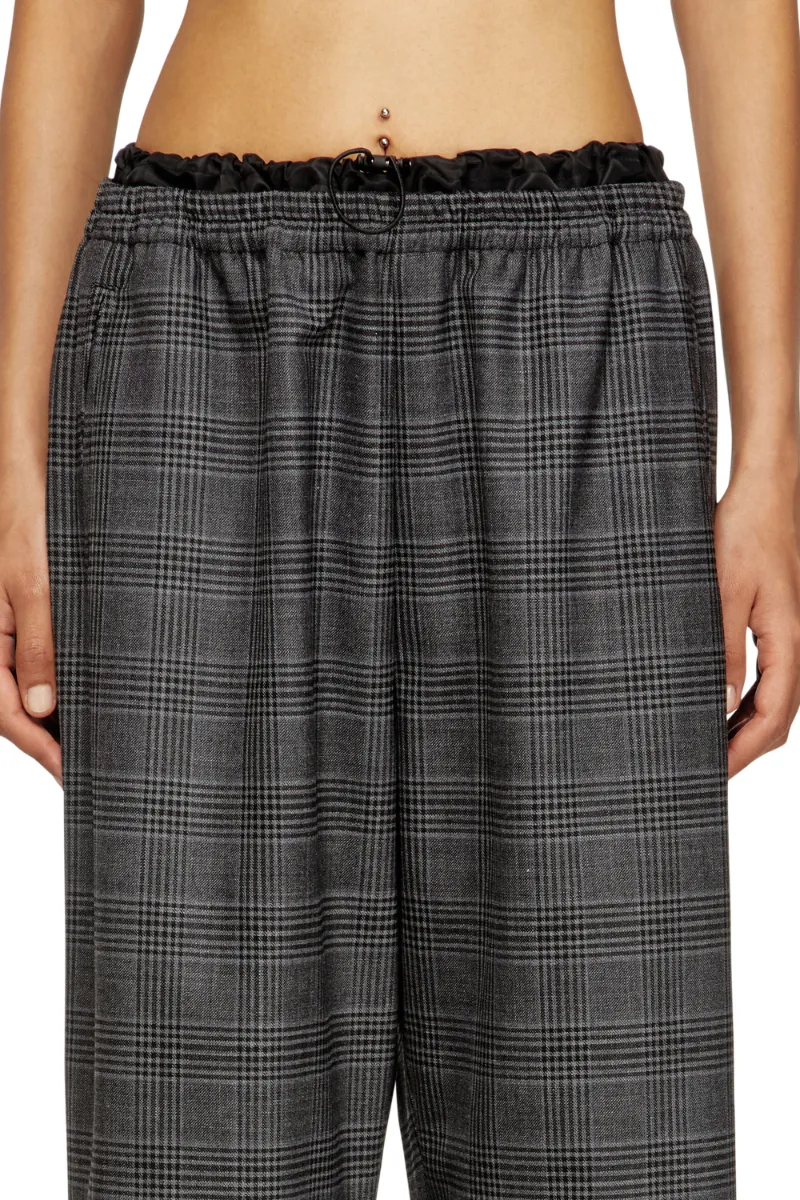 Checked Straight Trousers