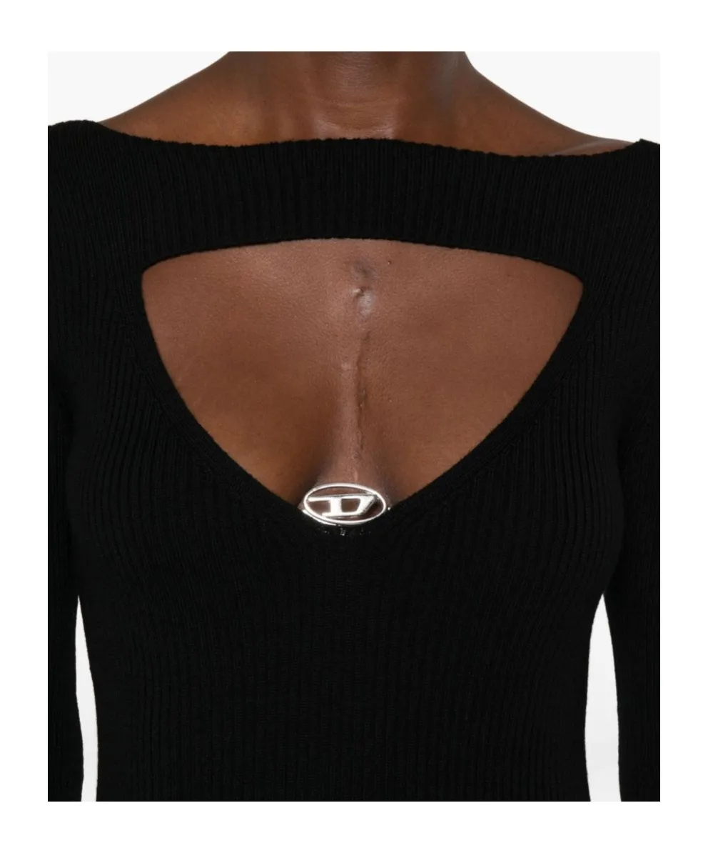 Logo-Embellished Long-Sleeve Midi Dress