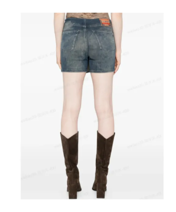 Acid-Wash Denim Shorts