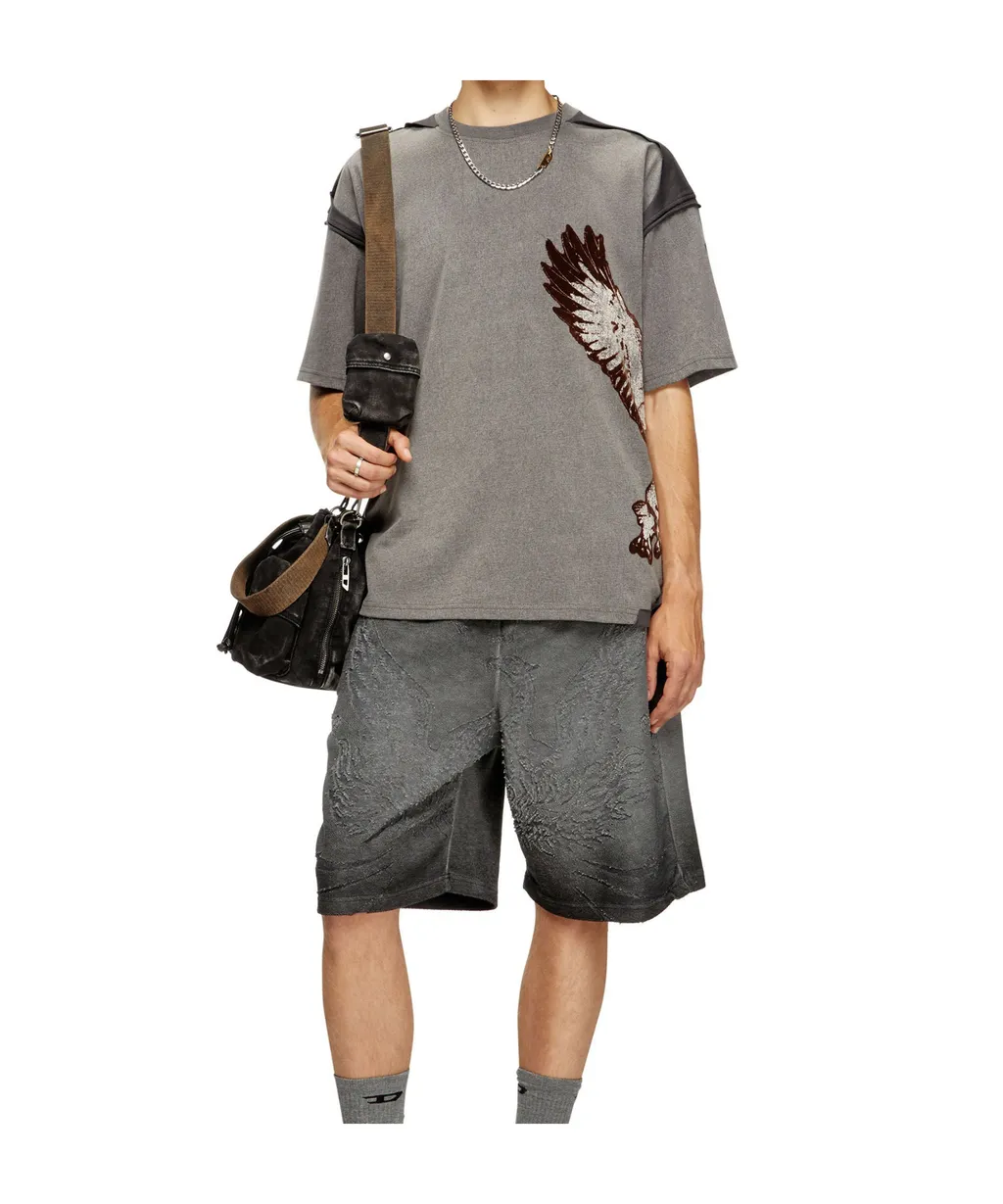 T-Boxt-Peeloff Eagle-Print Panelled T-Shirt