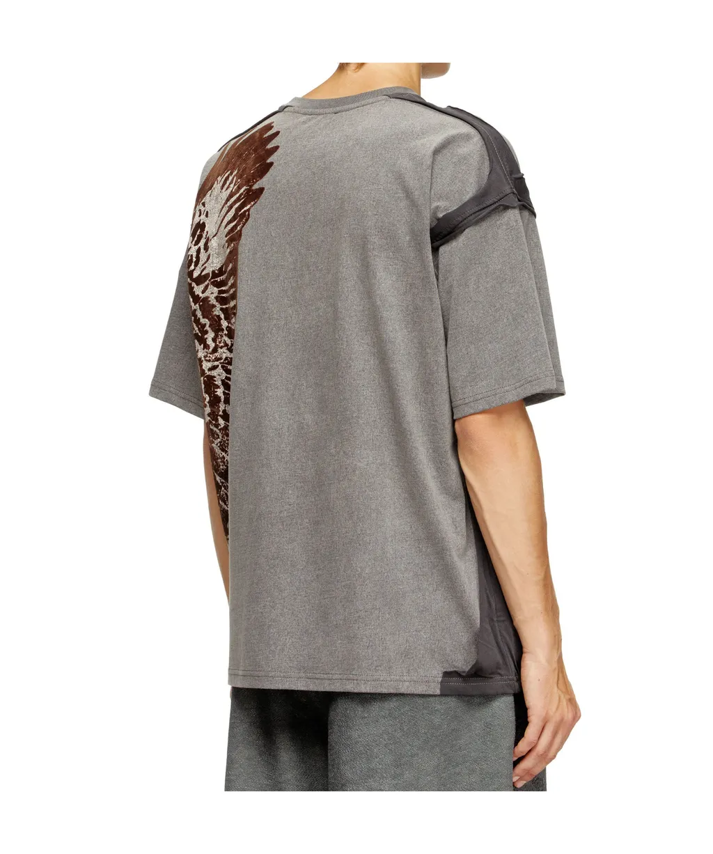 T-Boxt-Peeloff Eagle-Print Panelled T-Shirt