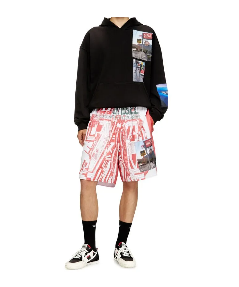 Patchwork-Print Hoodie