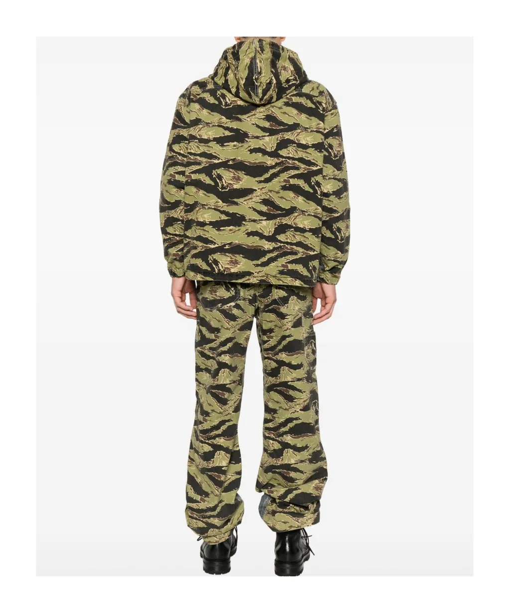 Camouflage-Panel Denim Jacket