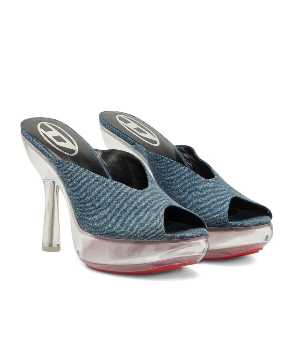 120Mm D-Lake Denim Platform Sandals