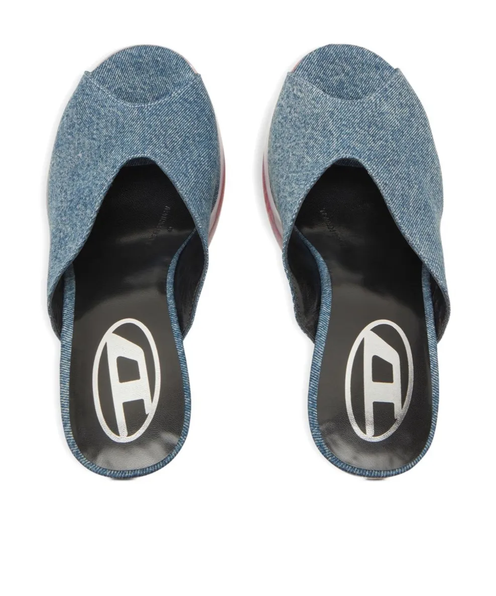 120Mm D-Lake Denim Platform Sandals
