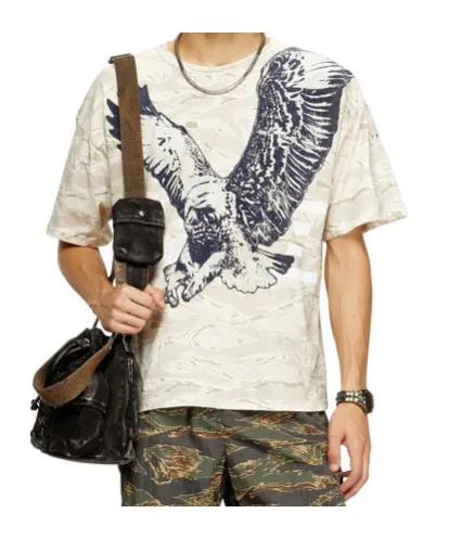 T-Boxt-T14 Eagle-Print Camouflage T-Shirt