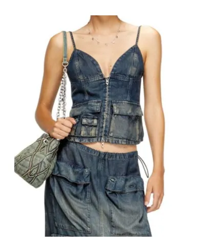De-Mellis-S Zip-Front Flap-Pocket Top