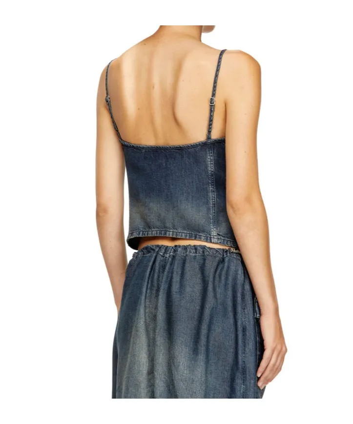 De-Mellis-S Zip-Front Flap-Pocket Top