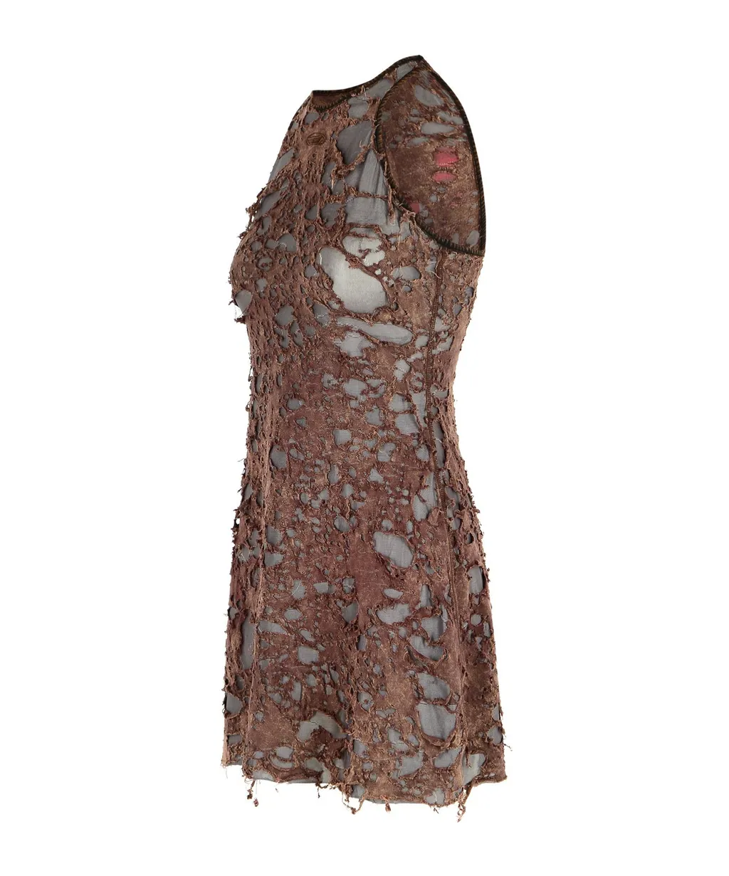 Sleeveless Distressed Dress
