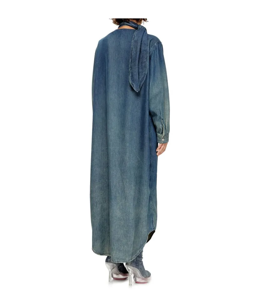 Long Shirt Dress In Fluid Denim