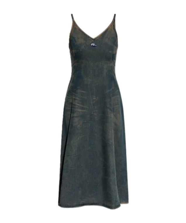 De-Beld-S V-Neck Denim Dress