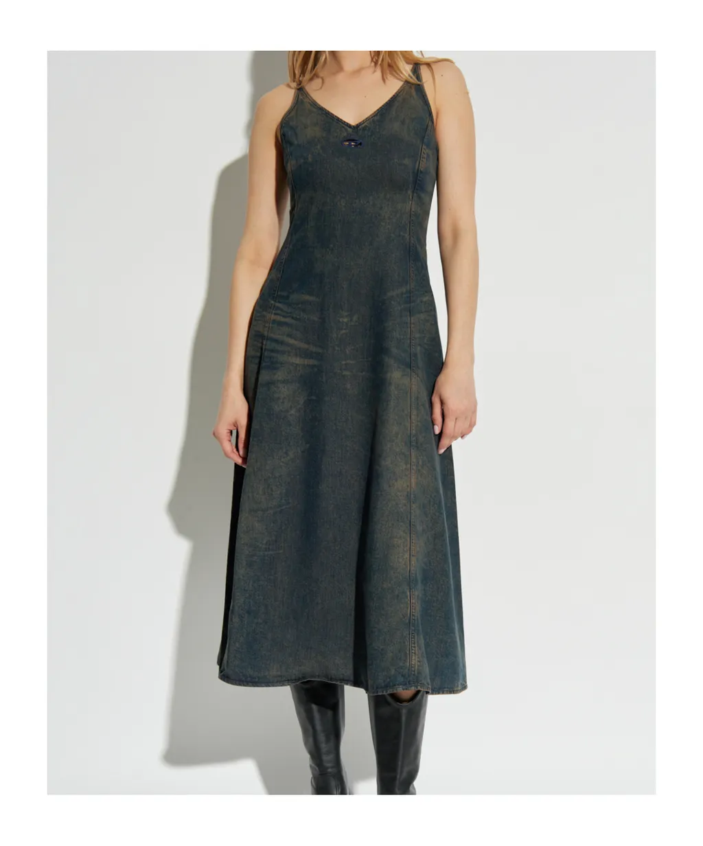 De-Beld-S V-Neck Denim Dress
