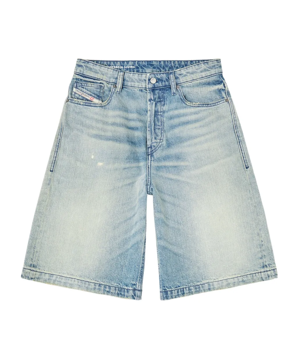 De-Sire Light-Wash Denim Shorts