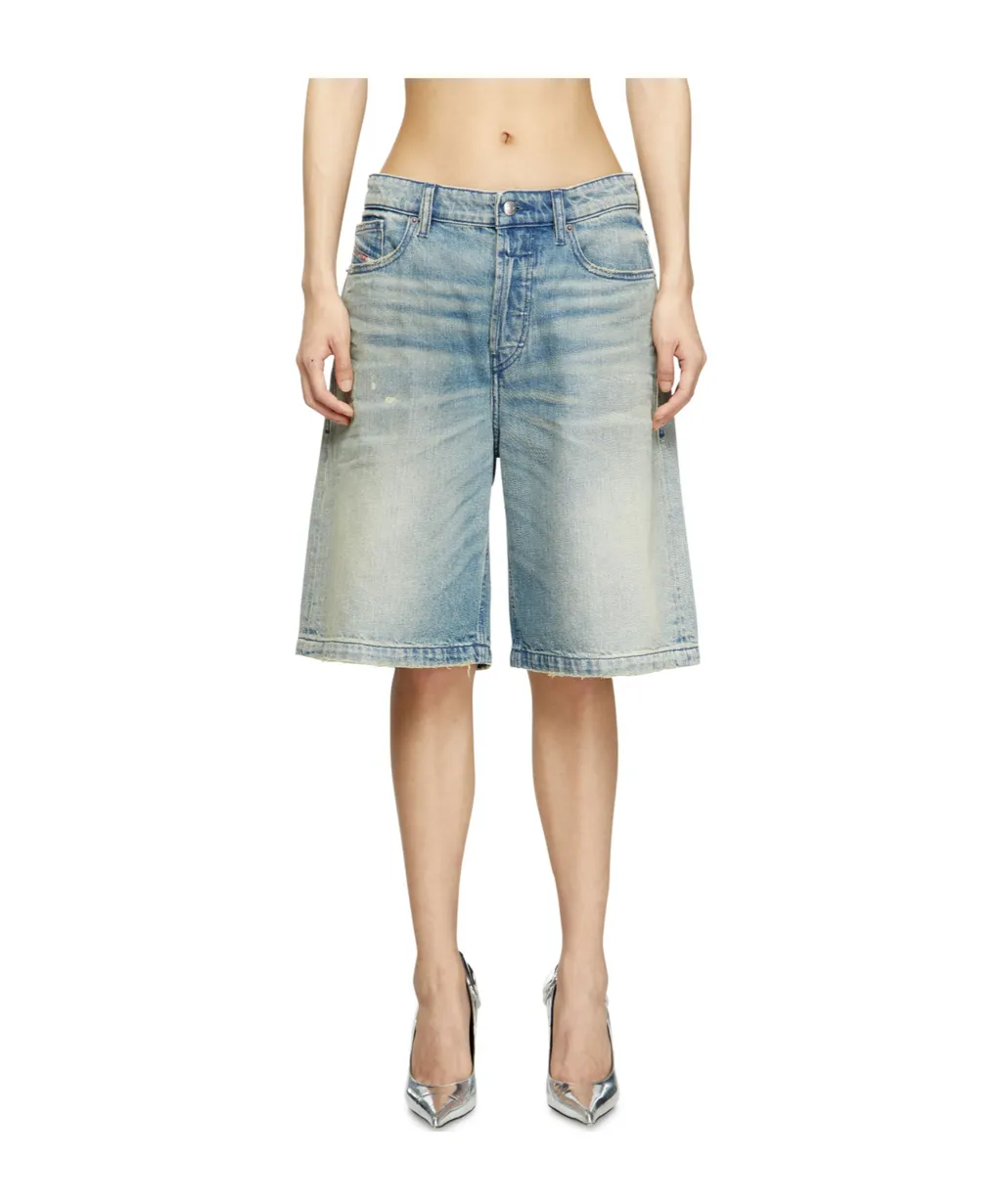 De-Sire Light-Wash Denim Shorts