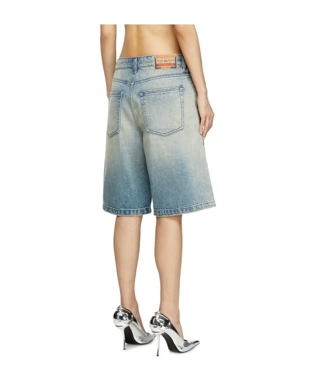 De-Sire Light-Wash Denim Shorts