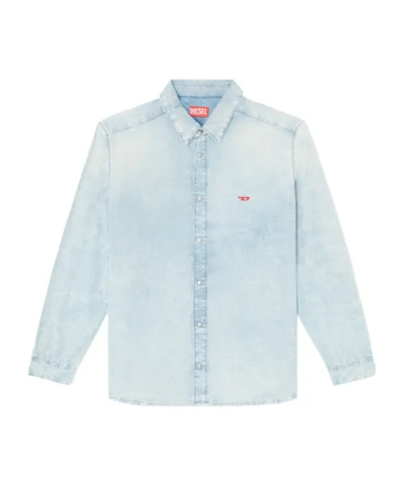 D-Simply Bleach-Effect Denim Shirt