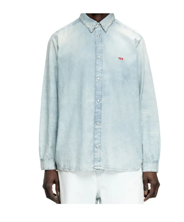 D-Simply Bleach-Effect Denim Shirt