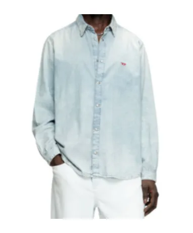 D-Simply Bleach-Effect Denim Shirt