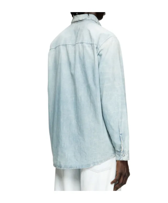 D-Simply Bleach-Effect Denim Shirt